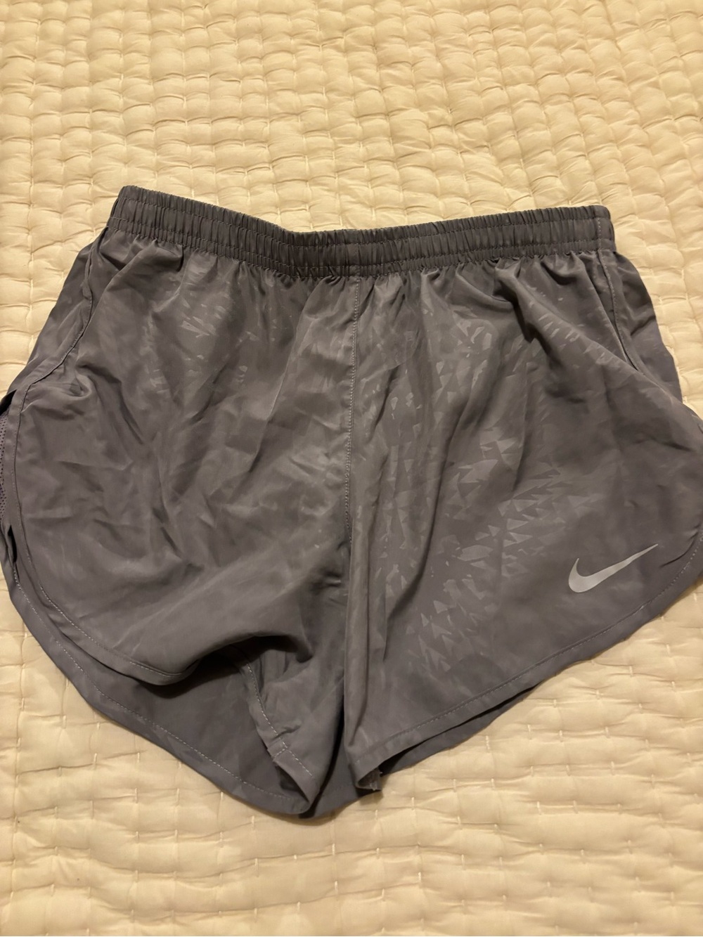 Nike Women's Charcoal Athletic Shorts with Reflective Swoosh